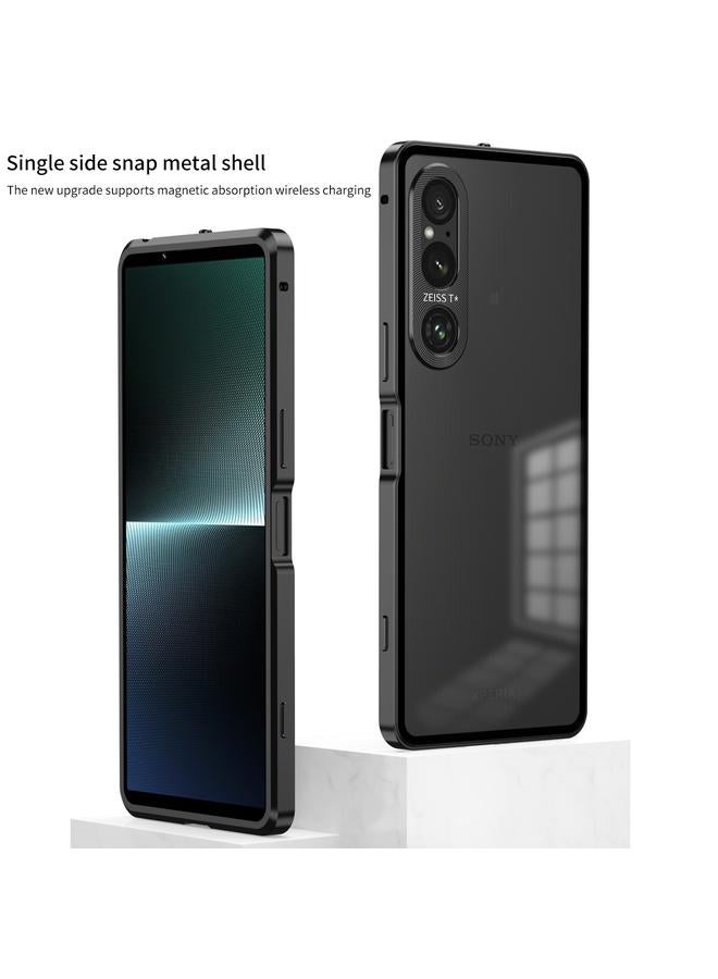 erorex Case For Sony Xperia 1 IV Snap Buckle Metal Frame Frosted Phone Case - Image 2