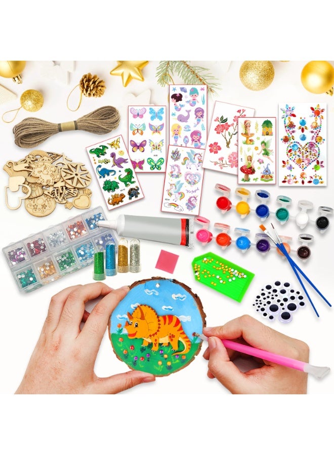 دايتويز مجموعات فنية وحرفية خشبية للأطفال، أولاد، بنات، من 6 إلى 12 عامًا، شرائح خشبية مع قطع ماسية - هدايا فنية وحرفية للأطفال الصغار. - Image 2