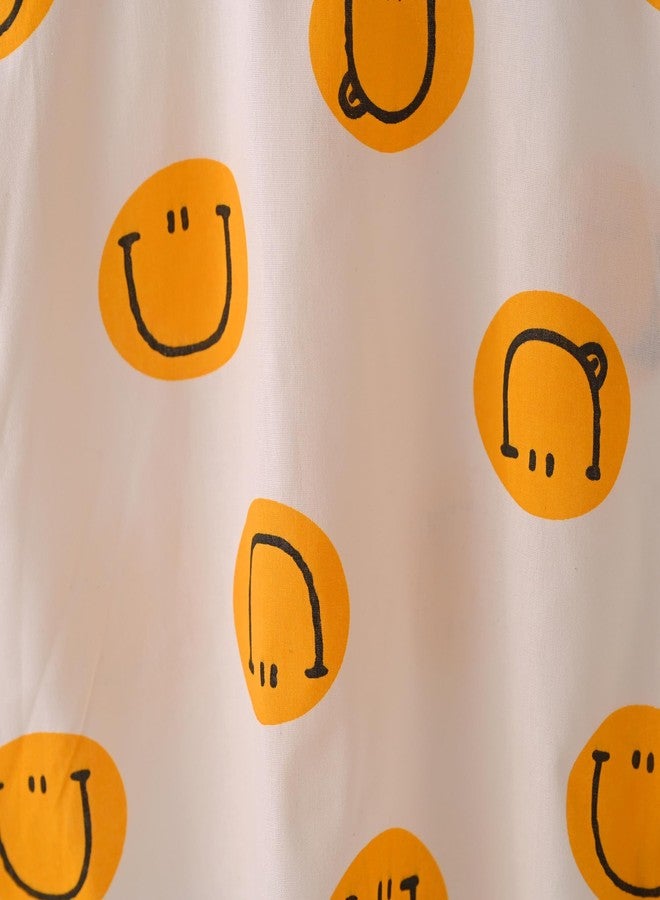 Bold N Elegant Kids 3-Piece Smiley Face Print Short Sleeve Shirt with Shorts and T-Shirt Summer Party Outfit for Boys 1 to 5 Years (Orange, 1-2 Years) - Image 5