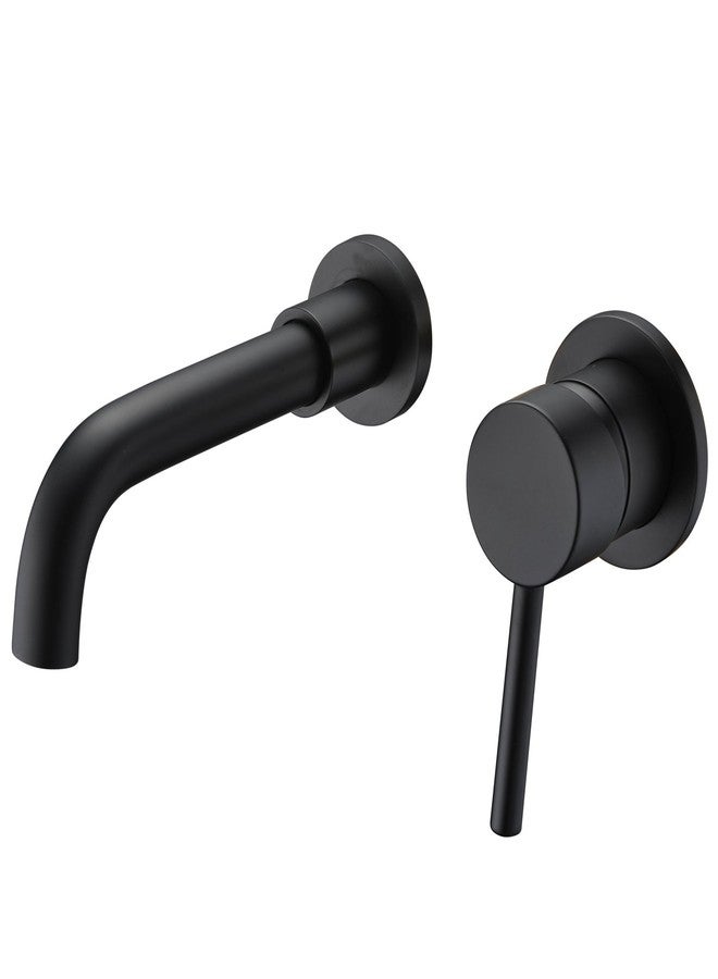 Sumerain Wall Mount Bathroom Faucet Matte Black Finish, Rough-in Valve Included - Image 1