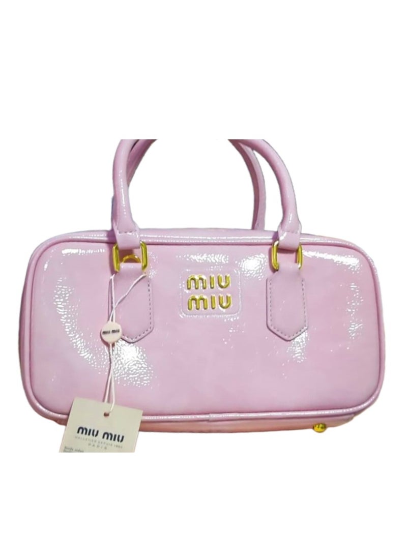 مياو مياو حقيبة يد نسائية من الجلد اللامع من Arcadie مع مقبض علوي