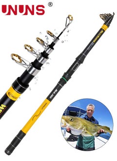 UNUNS Telescopic Fishing Rod,2.1m Folding Sea Rod,Ultralight Portable Throwing Rods,Long-Range Casting Rod,Fishing Pole For Inshore Saltwater Freshwater Bank Fishing,Fishing Gear For Fishermen Anglers  - Image 1