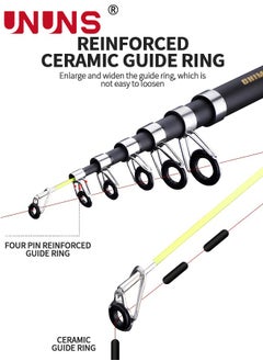 UNUNS Telescopic Fishing Rod,2.1m Folding Sea Rod,Ultralight Portable Throwing Rods,Long-Range Casting Rod,Fishing Pole For Inshore Saltwater Freshwater Bank Fishing,Fishing Gear For Fishermen Anglers  - Image 3