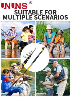 UNUNS Telescopic Fishing Rod,2.1m Folding Sea Rod,Ultralight Portable Throwing Rods,Long-Range Casting Rod,Fishing Pole For Inshore Saltwater Freshwater Bank Fishing,Fishing Gear For Fishermen Anglers  - Image 5
