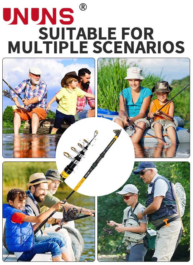 UNUNS Telescopic Fishing Rod,2.1m Folding Sea Rod,Ultralight Portable Throwing Rods,Long-Range Casting Rod,Fishing Pole For Inshore Saltwater Freshwater Bank Fishing,Fishing Gear For Fishermen Anglers  - Image 5