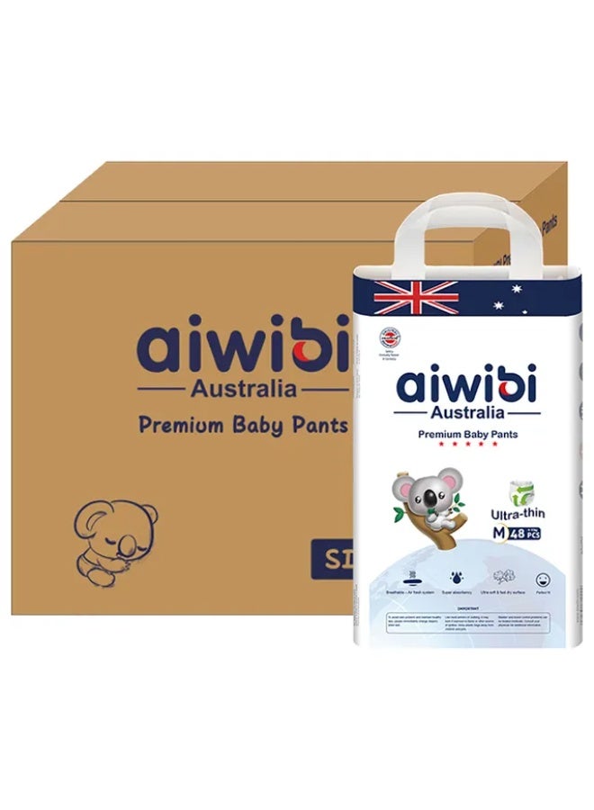 aiwibi أيويبي - بنطلونات أطفال مميزة - الحجم 3 - م 4-10 كجم 48 حبة - عبوة من 4