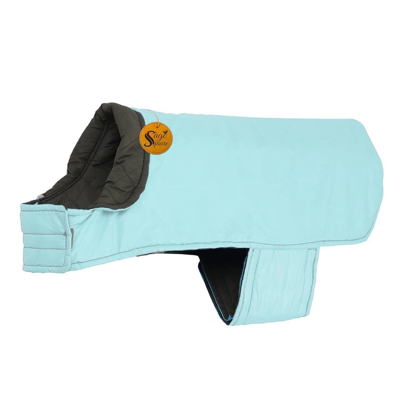 Sage Square Winter Coat, Reversible Warm Dog Jacket, Waterproof & Windproof Cold Weather Coat, Stylish & Cozy (Sky Blue) (Large - 24 Inches) - Image 4