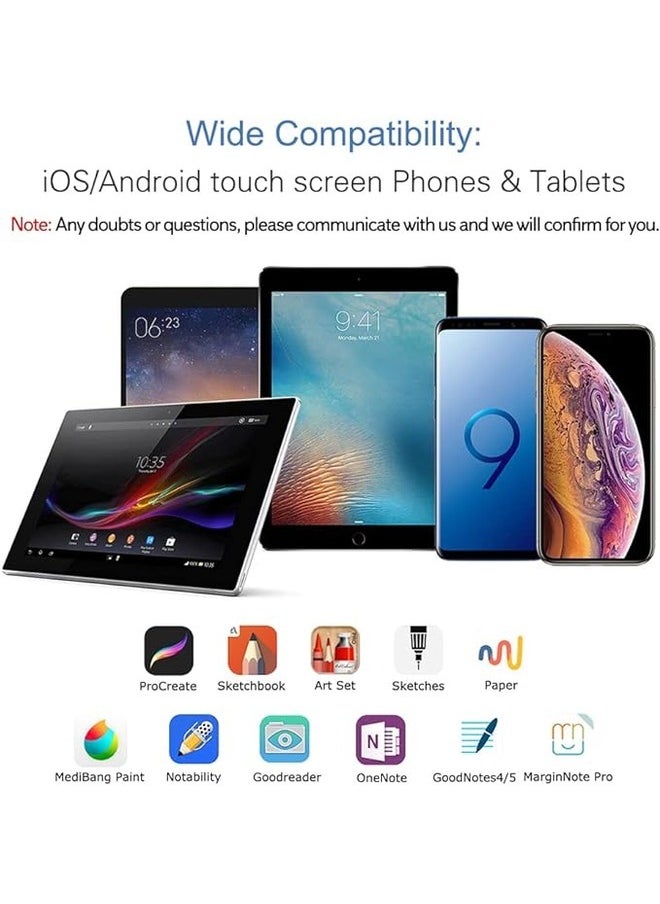 Stylus pen for iPad, iPhone  Android Mobile active pencil compatible (2018-2022) Apple iPad Pro 11/12.9 inches, iPad 10/9/8/7/6th generation, iPad Air 5/4/3 Generation, iPad Mini 6/fifth generation