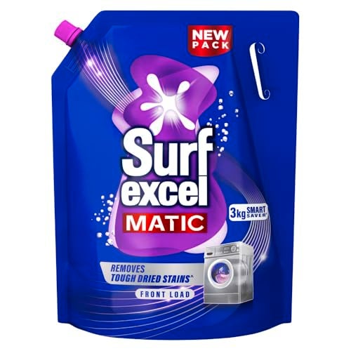 Surf Excel Matic Front Load Liquid Detergent 3kg Refill|| Specially designed to remove Tough Dried Stains, 1st time in Washing Machine - Image 1