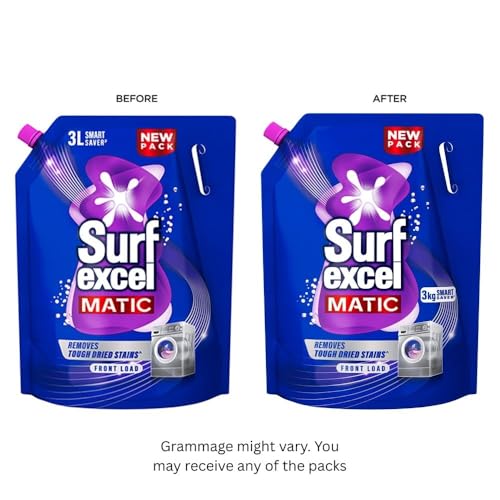 Surf Excel Matic Front Load Liquid Detergent 3kg Refill|| Specially designed to remove Tough Dried Stains, 1st time in Washing Machine - Image 2