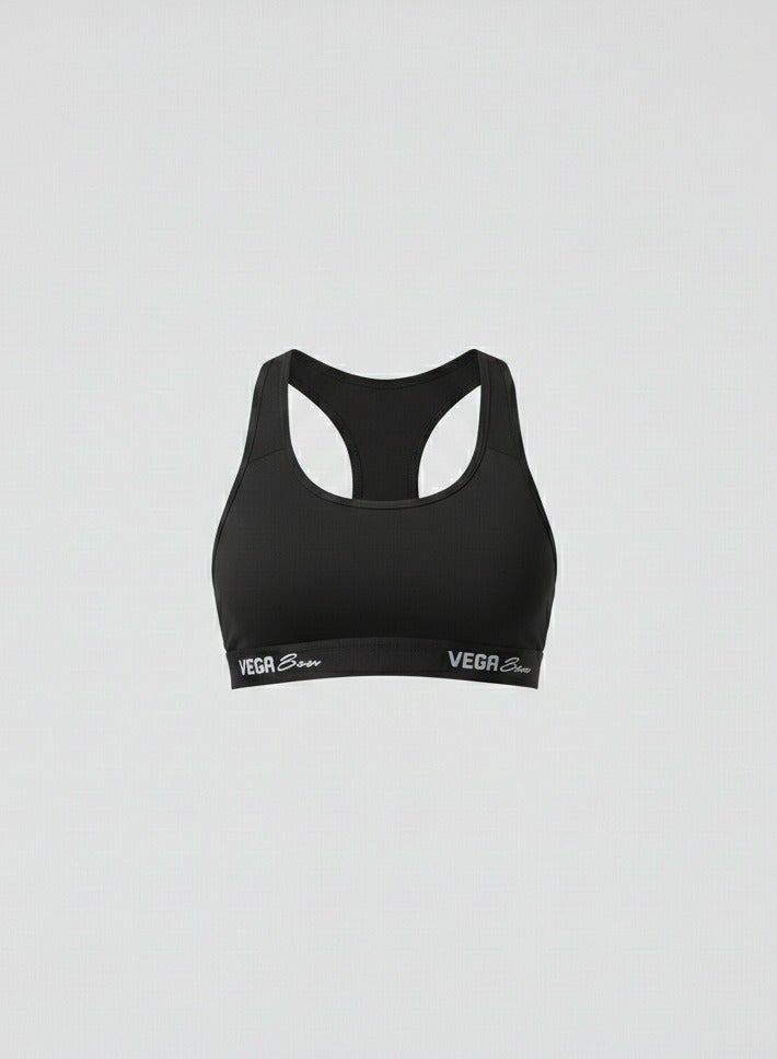 Cottonil VEGA Bra Women's Sports Padded Bra, Racerback Style - Black - Image 3