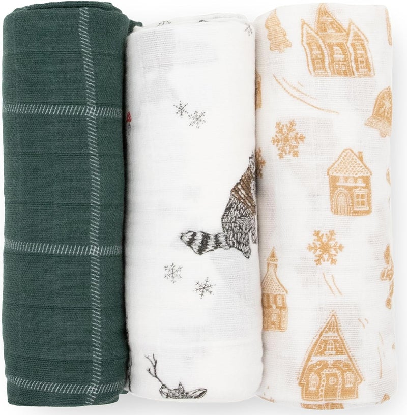 Little Unicorn Snow Day Cotton Muslin Swaddle Blanket Set - Image 5