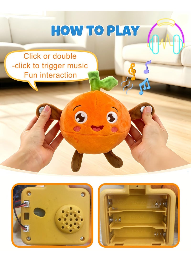 Magic Touch Interactive Music Plush Toy, Soft Baby Musical Sensory Toy with Sound, Educational Learning Multiplayer Interactive Play, Birthday for Toddler Kids (Orange) - Image 2