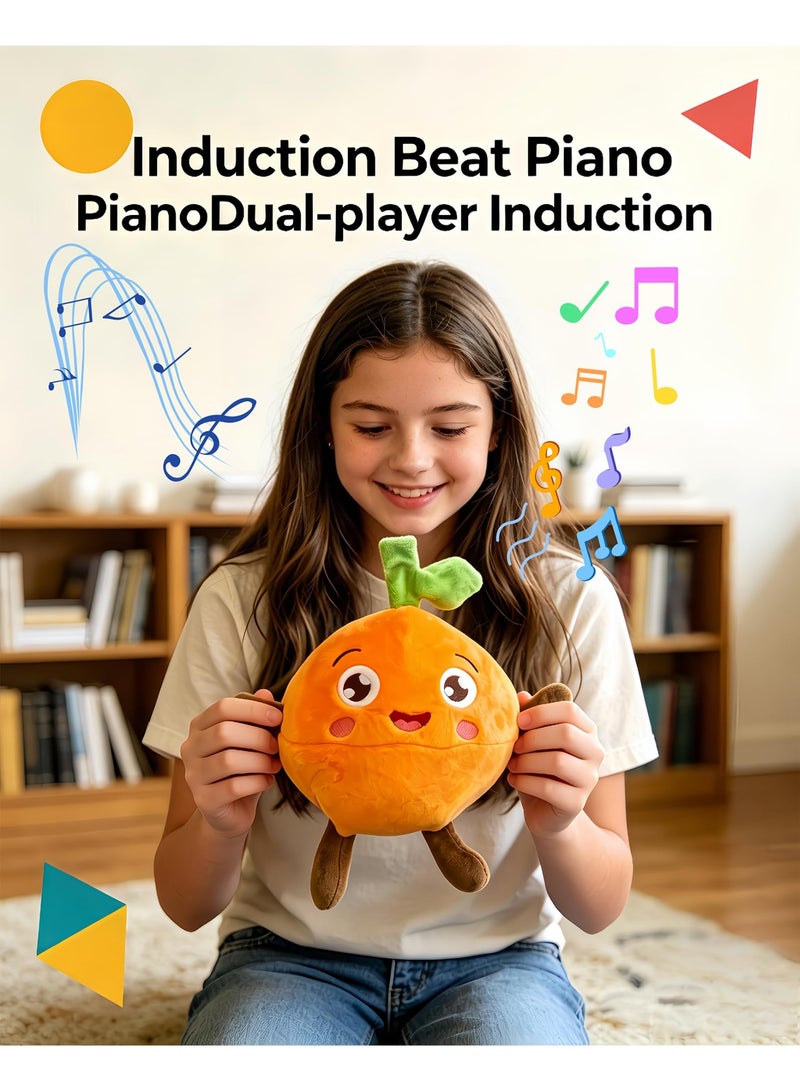 Magic Touch Interactive Music Plush Toy, Soft Baby Musical Sensory Toy with Sound, Educational Learning Multiplayer Interactive Play, Birthday for Toddler Kids (Orange) - Image 3