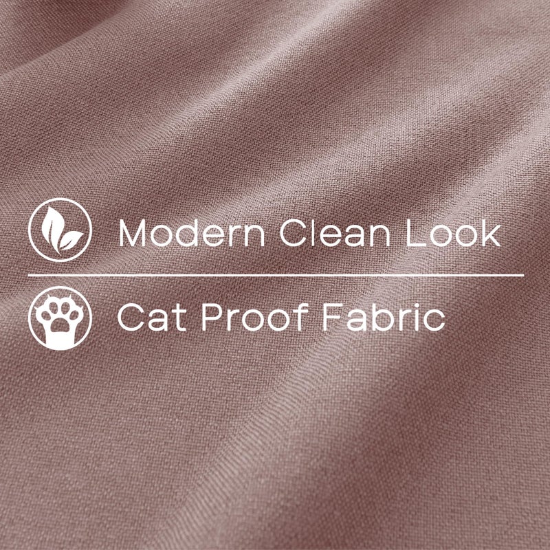 PANELSBURG Blackout Curtains for Bedroom 2 Panel Sets,Dusty Rose Linen Textured Back Tab Pleated Boho Curtains for Nursery Living Room,84 Inch Length,Mauve - Image 2
