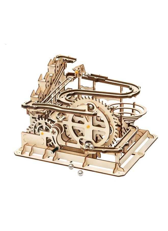 RoWood Rowood 3D Puzzles for Adults, Wooden Marblr Run Model Kit, DIY Building Kits for Adults to Build, Craft for Teens, Gift for Adults & Teen Boys Girls, Age 14+, Waterwheel Coaster  - Image 1