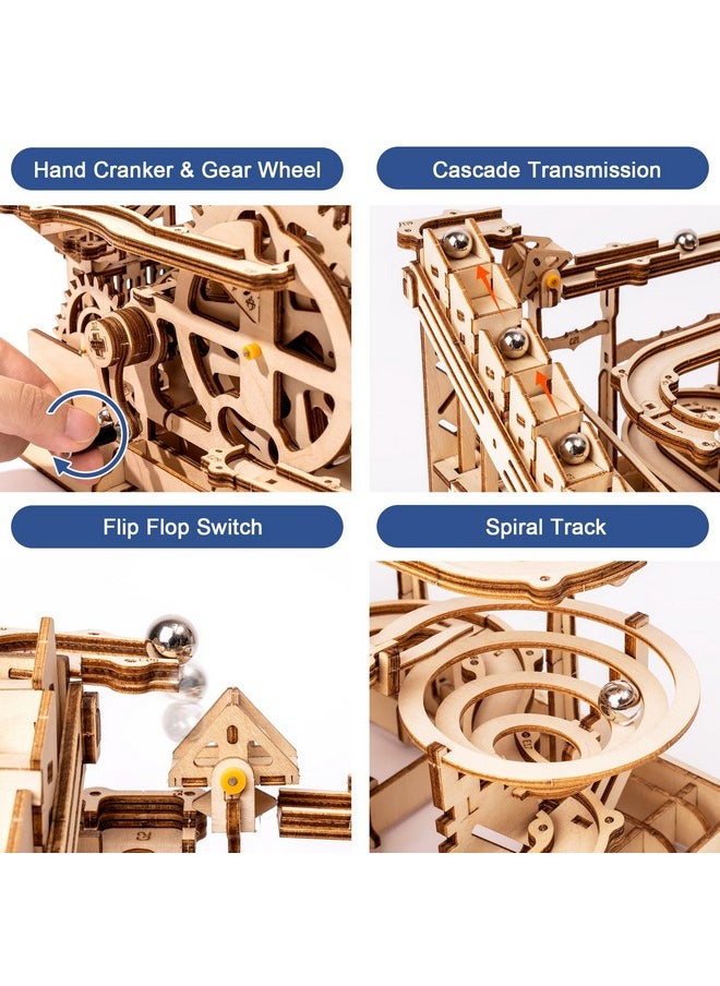 RoWood Rowood 3D Puzzles for Adults, Wooden Marblr Run Model Kit, DIY Building Kits for Adults to Build, Craft for Teens, Gift for Adults & Teen Boys Girls, Age 14+, Waterwheel Coaster  - Image 5