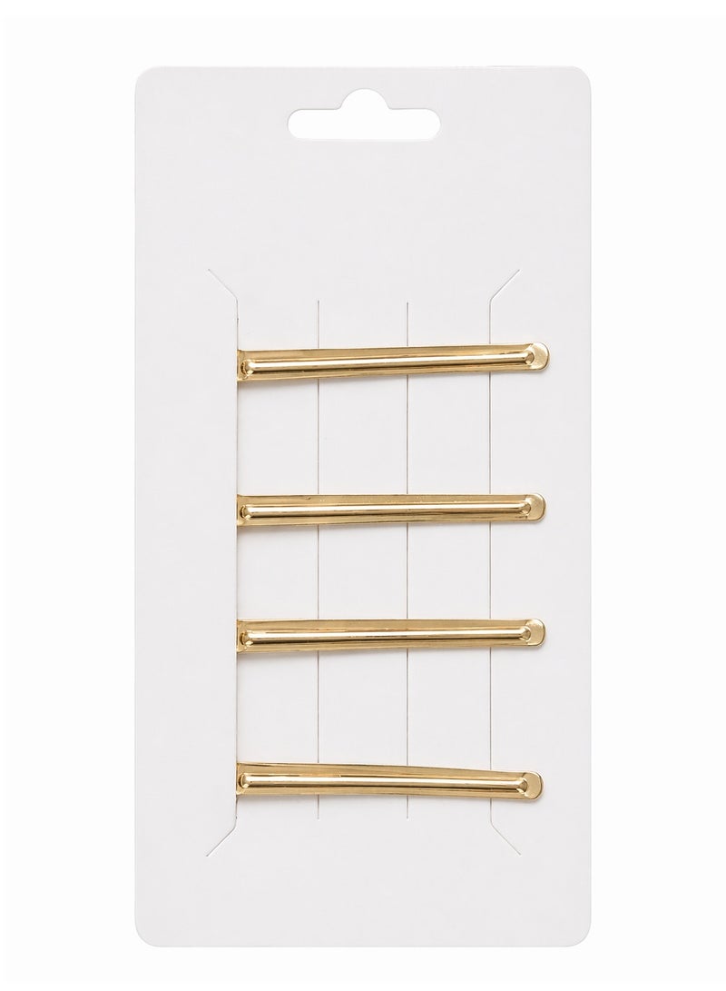 4-Piece Gold Hair Clips Set – Elegant Metal Bobby Pins - Image 2