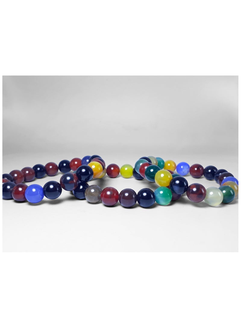 HADIGEMS MultiColor Natural Agate Bracelet - 10mm - Image 5