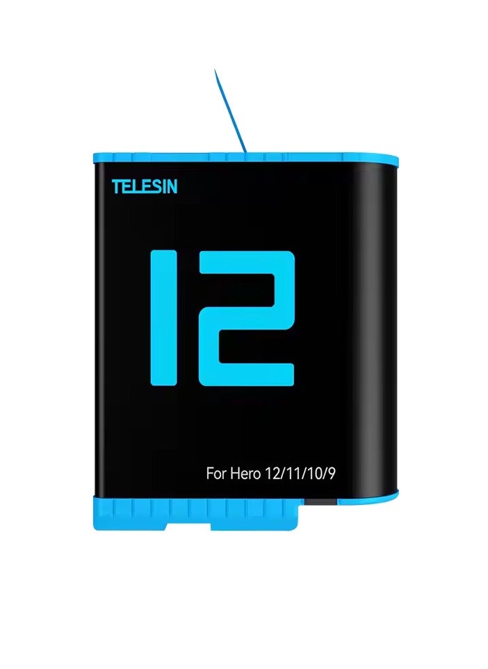 TELESIN Blue Color Lithium Battery For Gopro Hero 12 11 10 9  - Image 1