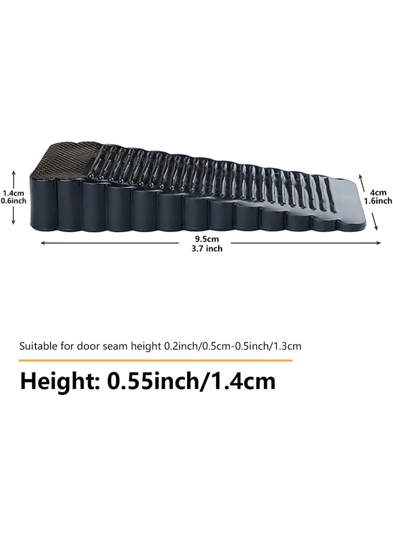 SUNSAR 4 Pack Black Rubber Door Stopper Wedge Thin and Small Non Slip Plug Discrete Heavy Soft Silicone Door Stops for Indoor Cupboard Shower Kitchen Floor Doorstop - Image 2