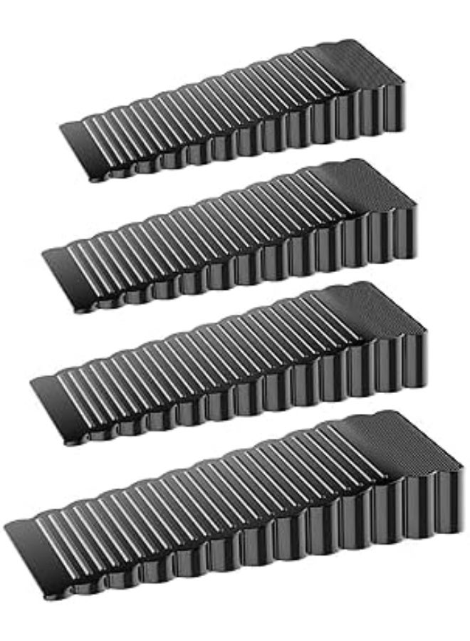 SUNSAR 4 Pack Black Rubber Door Stopper Wedge Thin and Small Non Slip Plug Discrete Heavy Soft Silicone Door Stops for Indoor Cupboard Shower Kitchen Floor Doorstop - Image 1