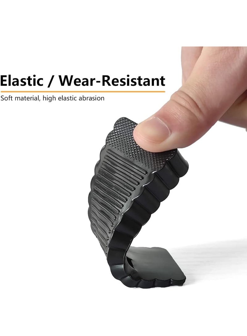 SUNSAR 4 Pack Black Rubber Door Stopper Wedge Thin and Small Non Slip Plug Discrete Heavy Soft Silicone Door Stops for Indoor Cupboard Shower Kitchen Floor Doorstop - Image 3