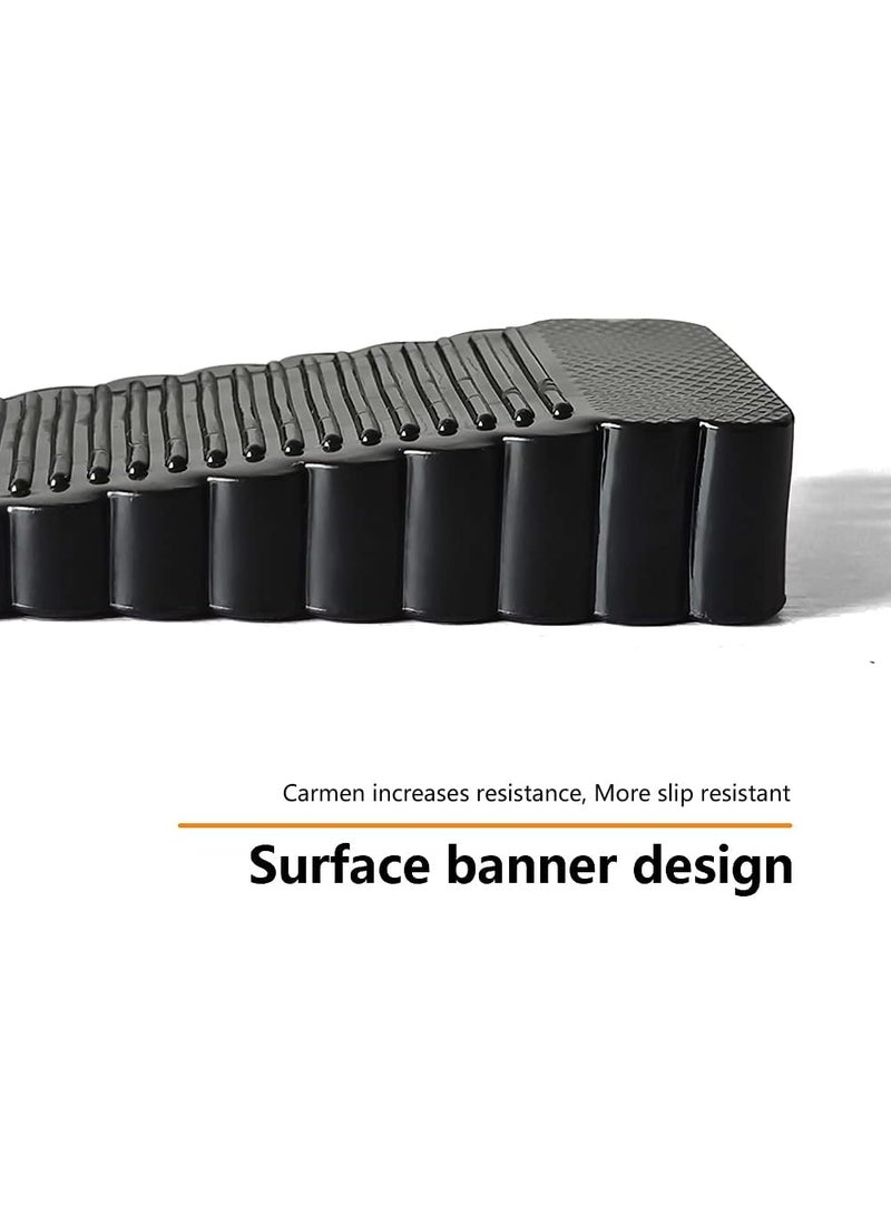 SUNSAR 4 Pack Black Rubber Door Stopper Wedge Thin and Small Non Slip Plug Discrete Heavy Soft Silicone Door Stops for Indoor Cupboard Shower Kitchen Floor Doorstop - Image 4