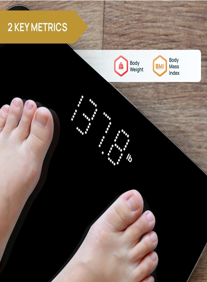 إنيفي فيت ميزان الحمام الذكي INEVIFIT، ميزان رقمي عالي الدقة يعمل بتقنية البلوتوث لقياس وزن الجسم، يقيس الوزن ومؤشر كتلة الجسم بدقة لعدد غير محدود من المستخدمين (أسود-صغير) - Image 2