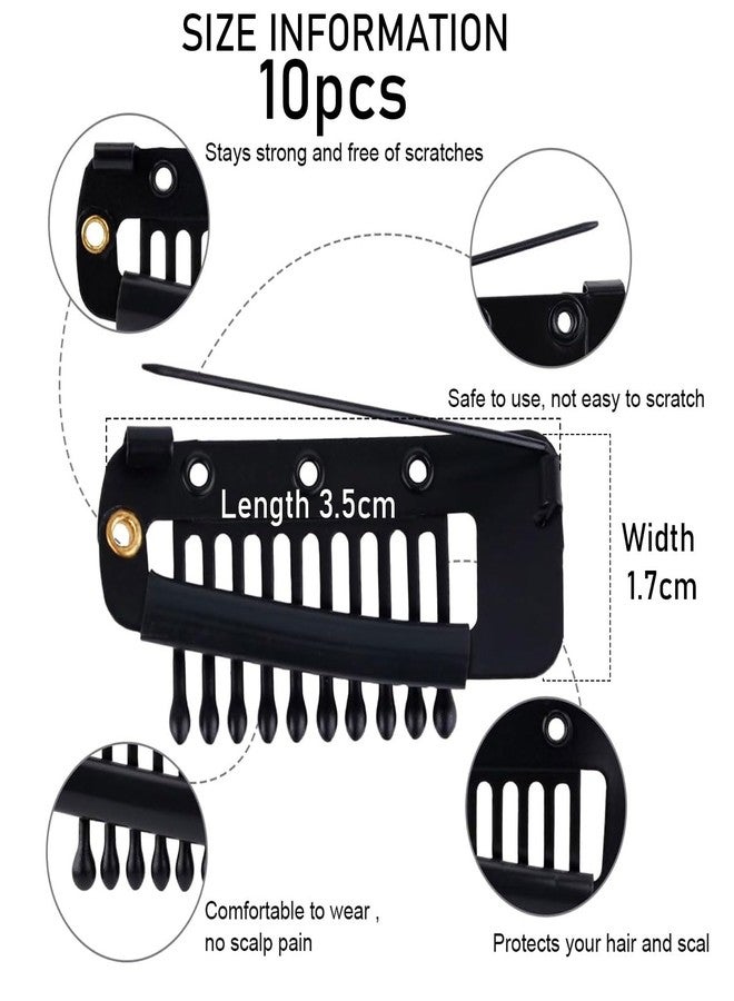 VAMA FASHIONS 10 Pcs Black Stainless steel Chunni Safety Pins Clips Strong Grip Dupatta Setting Bridal Saree Pallu Pin For Women & Girls - Image 3
