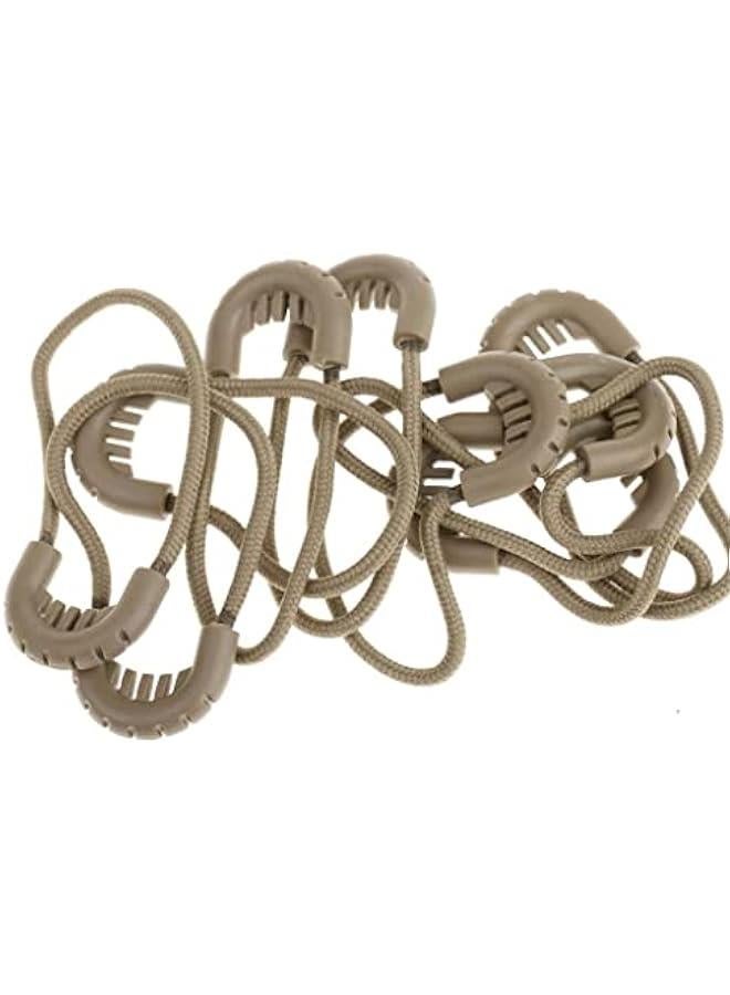 10pcs Zipper Pulls Cord Rope Ends Lock Zip Fastener for Jacket/Clothing/Bags - Tan  - Image 1