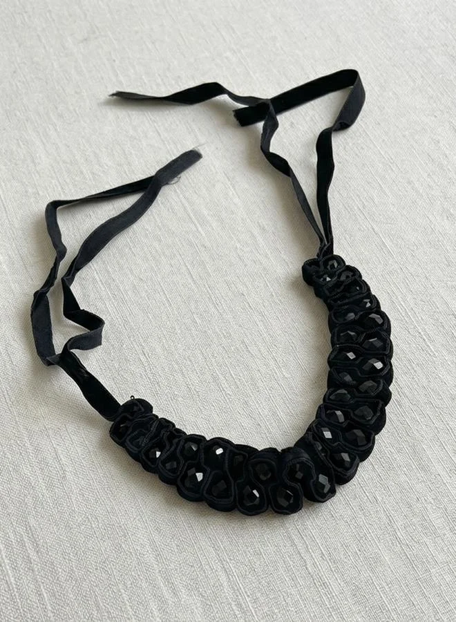 Take Two Strappy Glass Beaded Choker Necklace