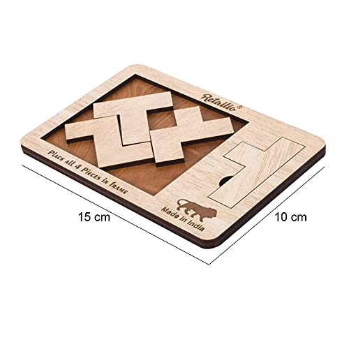 Retailio Four Fit Wooden Puzzles for Kids and Adults Brain Teaser IQ Game - The Finest Dissection Puzzle of All Time (Four Fit) - Image 3
