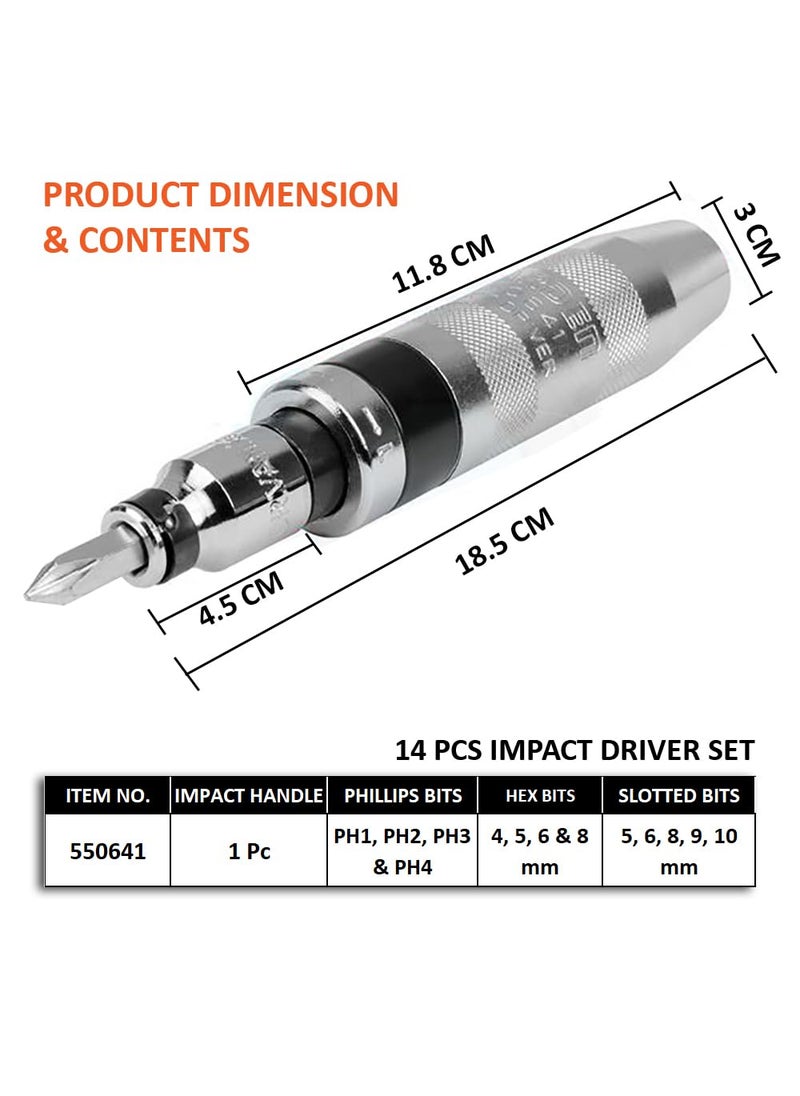 Harden Harden 14Pcs Impact Driver Bit Set Multi-purpose High Hardness Professional Hand Tool Set - 550641  - Image 2