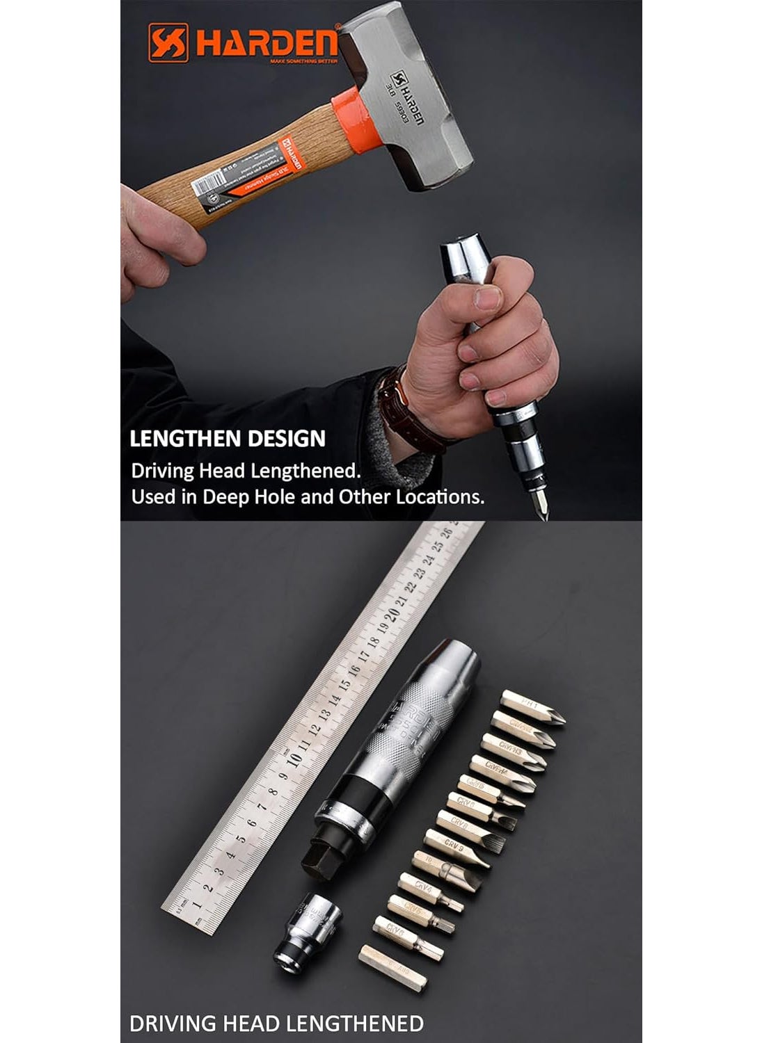 Harden Harden 14Pcs Impact Driver Bit Set Multi-purpose High Hardness Professional Hand Tool Set - 550641  - Image 5