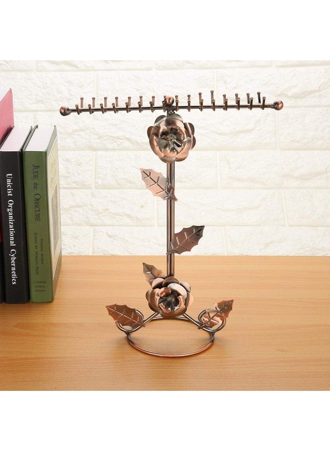 klarako Jewelry Holders, Roses Flower Jewelry Decoration Shelf, Extra Tall Necklaces Holders for Rings, Earrings, Bracelets, Watches and Accessories, Jewelery Boxes Trays with Integrated J  - Image 4