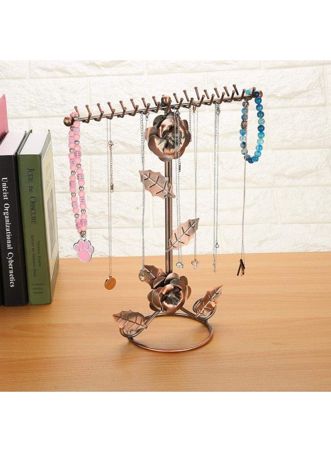 klarako Jewelry Holders, Roses Flower Jewelry Decoration Shelf, Extra Tall Necklaces Holders for Rings, Earrings, Bracelets, Watches and Accessories, Jewelery Boxes Trays with Integrated J  - Image 5