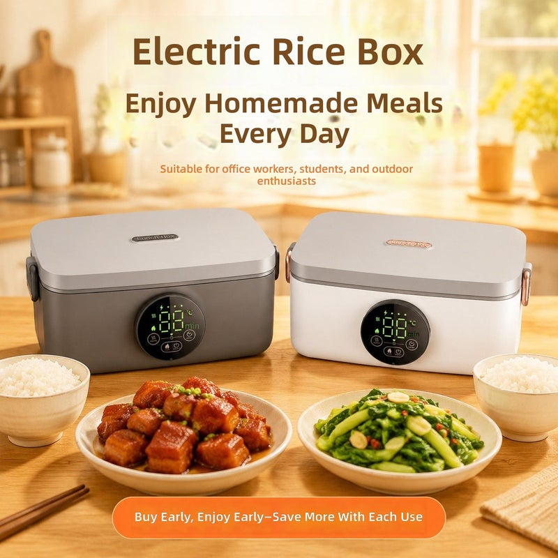 Woke Wireless Heating Lunch Box - USB Rechargeable, No Water Needed, Perfect for Office Workers - Image 2