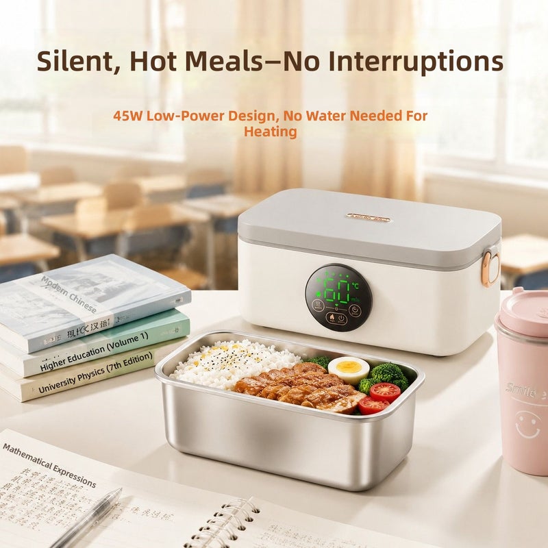 Woke Wireless Heating Lunch Box - USB Rechargeable, No Water Needed, Perfect for Office Workers - Image 4