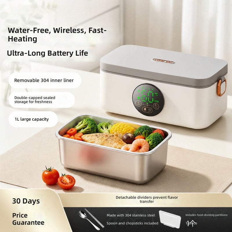 Woke Wireless Heating Lunch Box - USB Rechargeable, No Water Needed, Perfect for Office Workers - Image 1