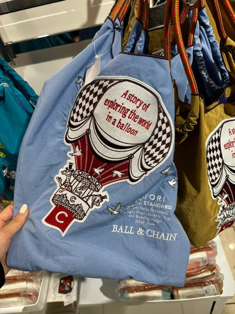 Japanese Style Simple Ball Chain Air Balloon Embroidered Shopping Bag Nylon Environmental Bag Large Capacity Portable Shoulder Bag - Image 2