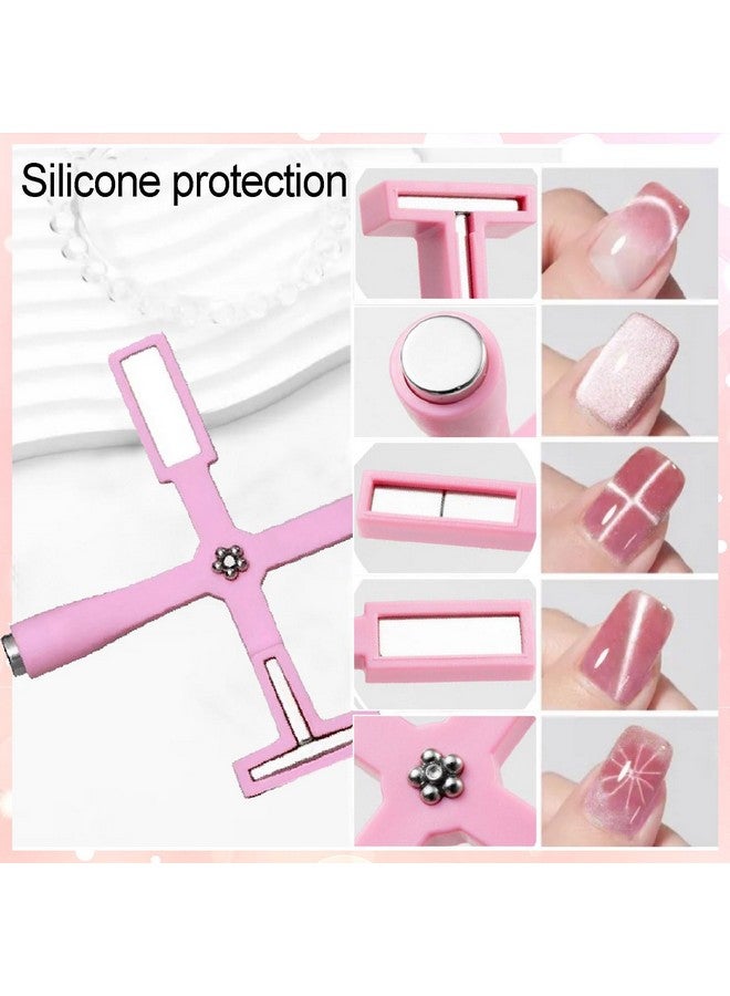 NAIL GIL NAILGIL 5 in 1 Nail Magnet Tool, Multi-function Cat Eye Magnet for Nails, Strong Cat Eye Gel Nail Polish Magnetic Stick Accessories for Nail Art Design Salon Quality, Pink - Image 3