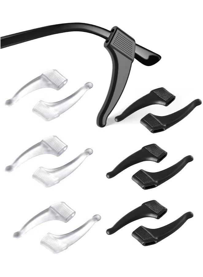 fdsport 6 Pairs Eyeglasses Retainers Silicone Glasses Temple Holders Anti-Slip Protectors Glasses Stoppers Ear Grip Hooks - Image 1