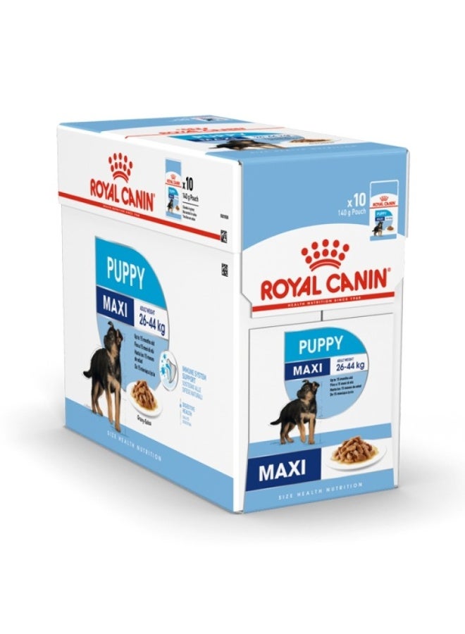 ROYAL CANIN Size Health Nutrition Maxi Puppy (WET FOOD - Pouches) 10 x 140g - Image 1