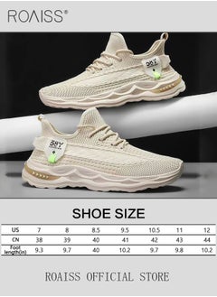 roaiss Casual Lace up Woven Sneakers for Men Comfortable Durable and Shock Absorbing Sports Shoes for Outdoor Activities Mens Breathable Lightweight Running Shoes for Spring and Summer  - Image 3