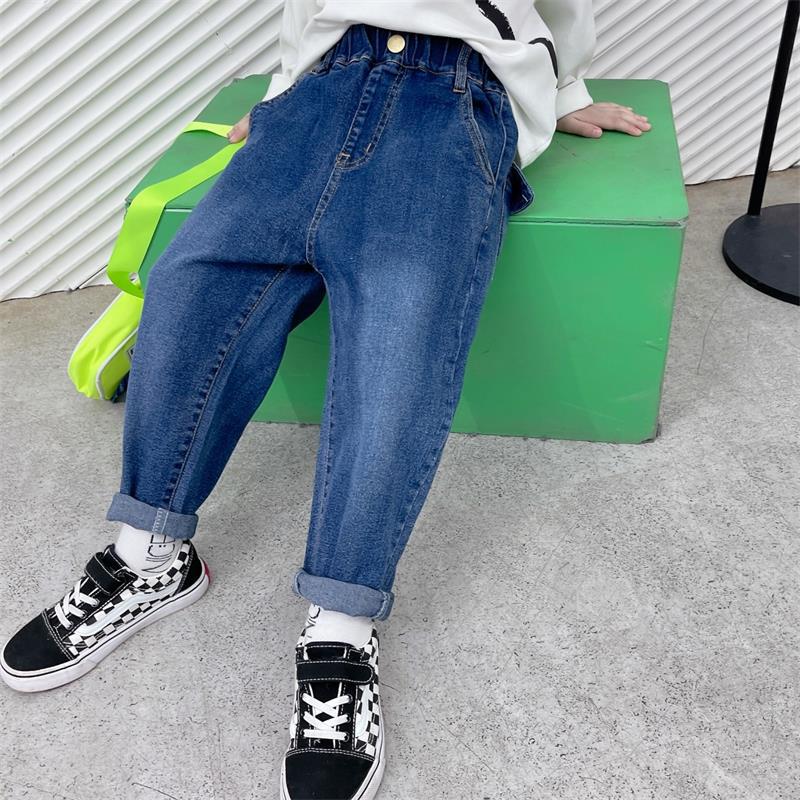 Boys' Jeans 2023 Children'S Thin Pants Stretch Slim Fit Version Blue Pants Small Foot Slim Fit Version - Image 5