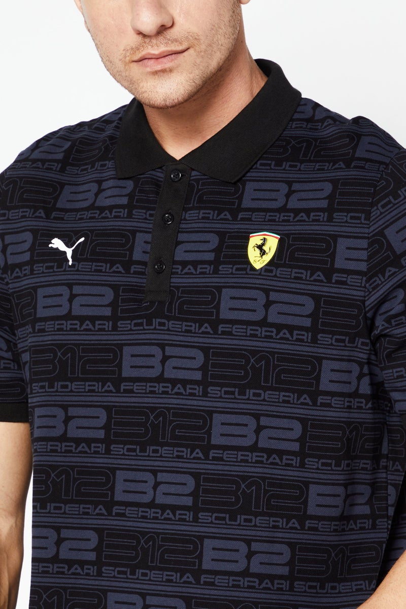 PUMA Puma x Scuderia Ferrari Men Sportswear Fit Short Sleeves Racing Polo Shirt, Black  - Image 3