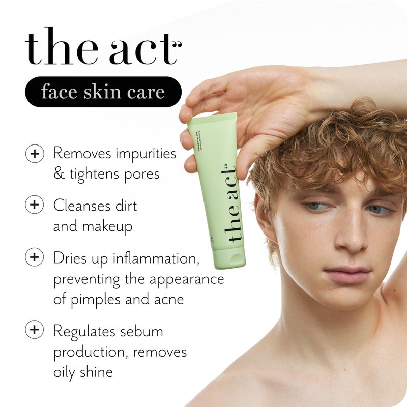 The Act Daily Face Wash â€“ Foaming Facial Cleanser with Niacinamide, Aloe Vera, Pine Extract, Panthenol for All Skin Types - Makeup Remover, Pore Cleanser, for Women Men Vegan, Organic | 3.38 fl oz - Image 3