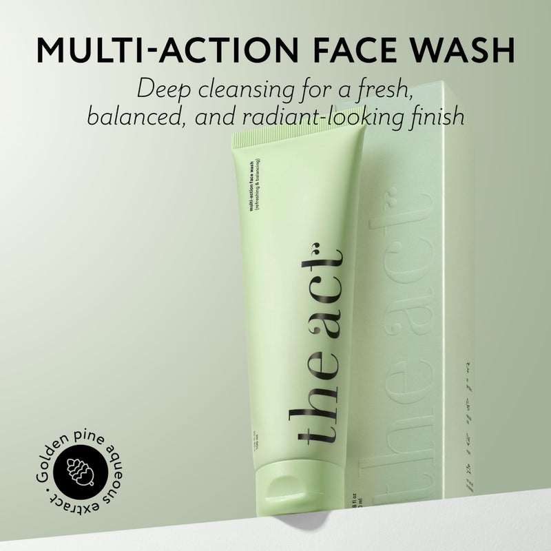The Act Daily Face Wash â€“ Foaming Facial Cleanser with Niacinamide, Aloe Vera, Pine Extract, Panthenol for All Skin Types - Makeup Remover, Pore Cleanser, for Women Men Vegan, Organic | 3.38 fl oz - Image 2