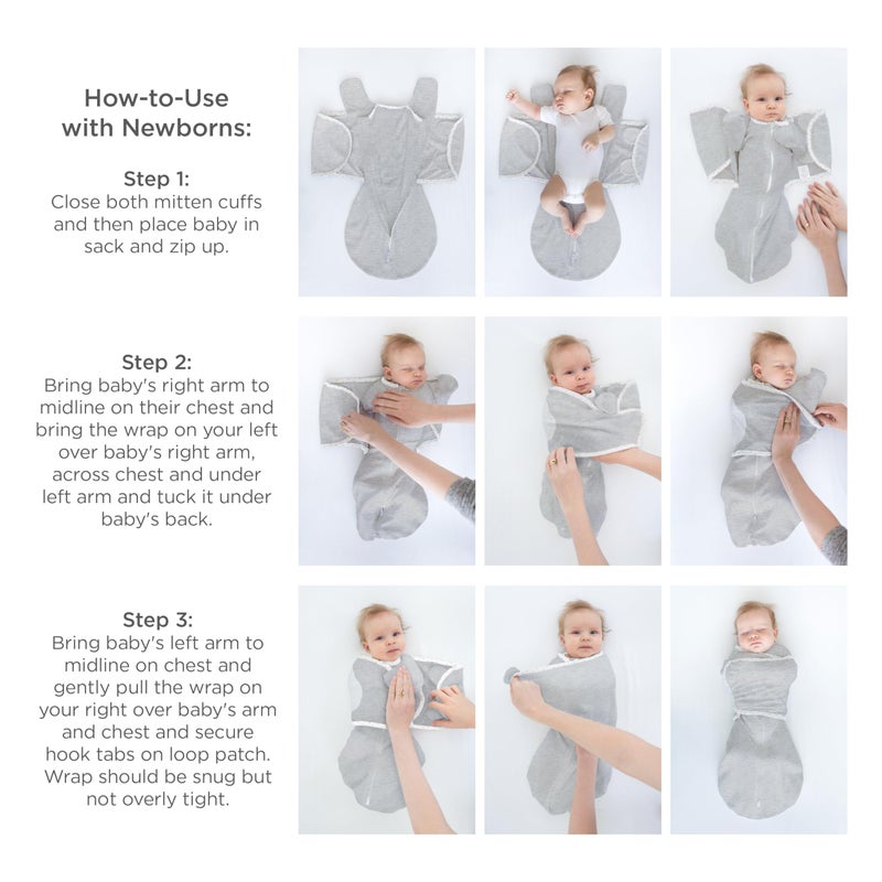 SwaddleDesigns Omni Swaddle Sack® Arms Up Half-Length Sleeves & Mitten Cuffs, Easy Swaddle Transition, Hedgehogs, 0-3 Month - Image 4